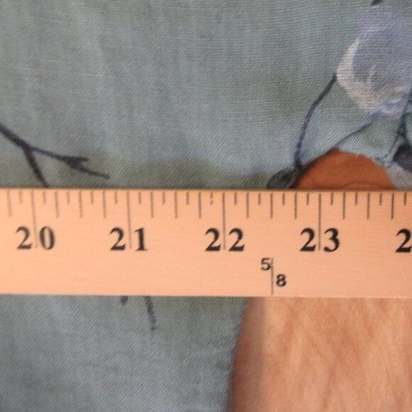 ELENA BALDI Linen Floral Print Flutter Sleeve Blouse Size S Relaxed Fit Boxy Top - Picture 6 of 7